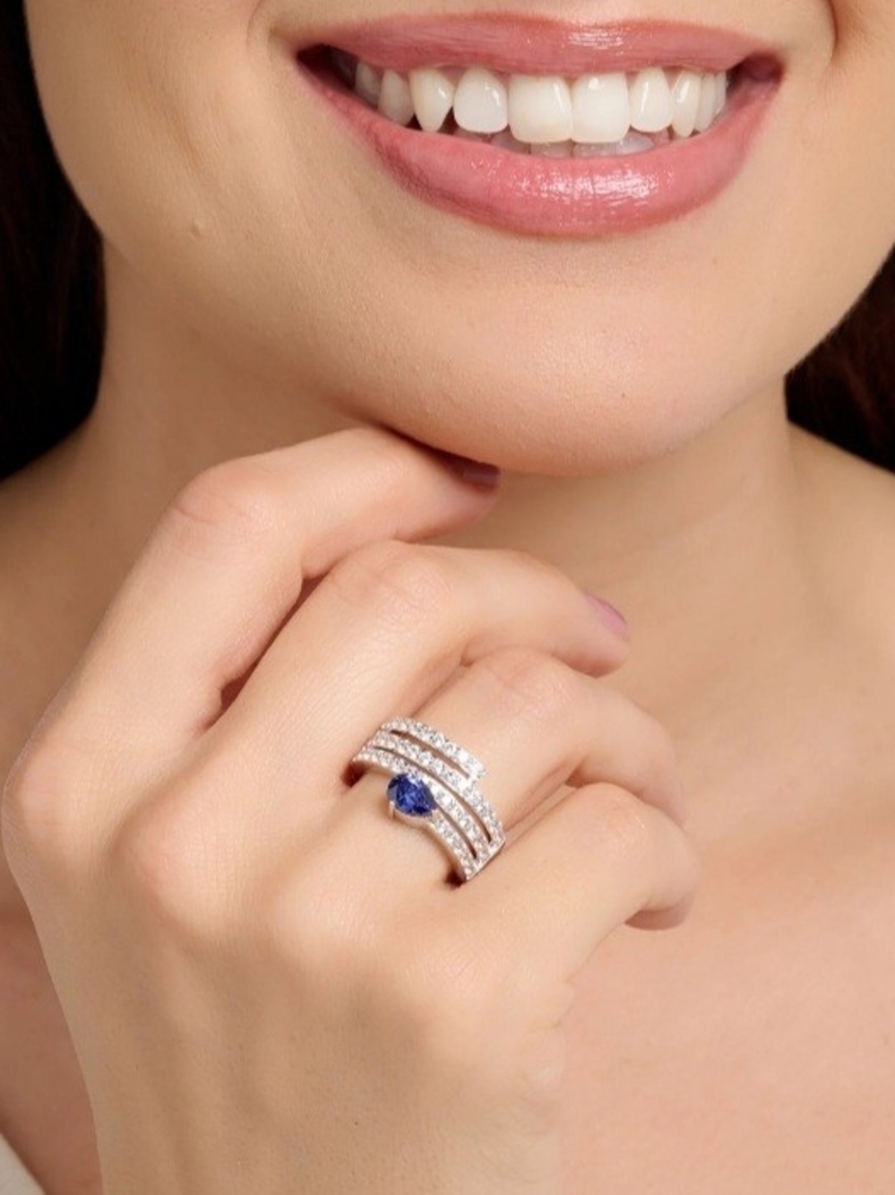 Diamonique x Kathy Levine That's-a-Wrap Bypass Ring, Sterling Silver